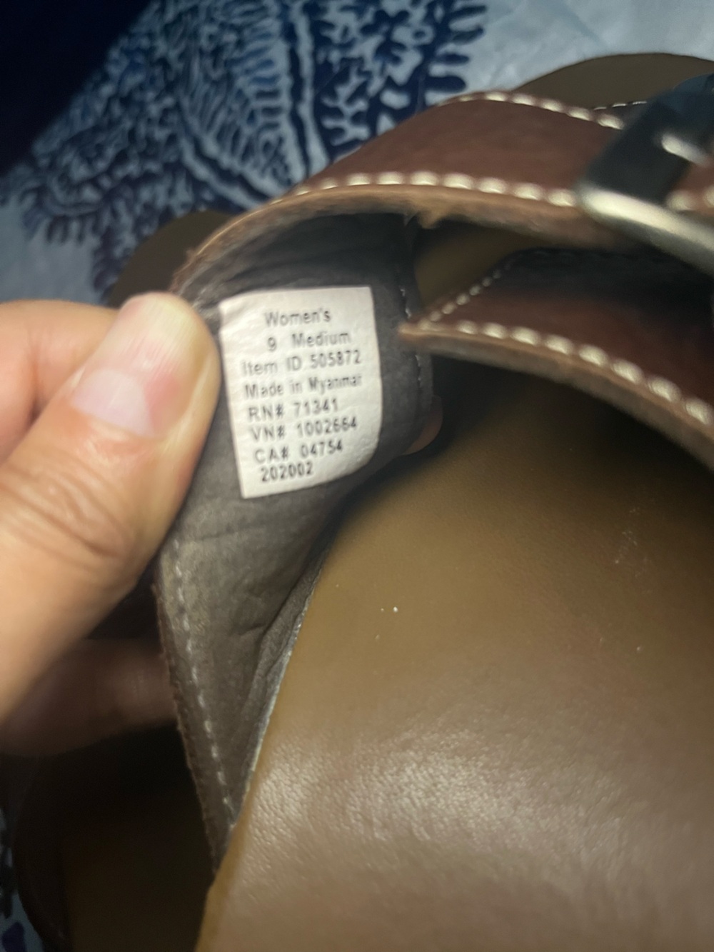 L.L. Bean Dark Brown Double-Buckle Leather Slide Sandals - Picture 9 of 10
